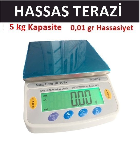 Hassas Terazi, 5kg/0.01gr Laboratuvar Terazisi Elektronik 705A Model
