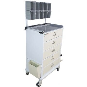 ilaç ve Tedavi Arabası | 5 Çekmeceli | ilaç Kutulu Pansuman Arabası