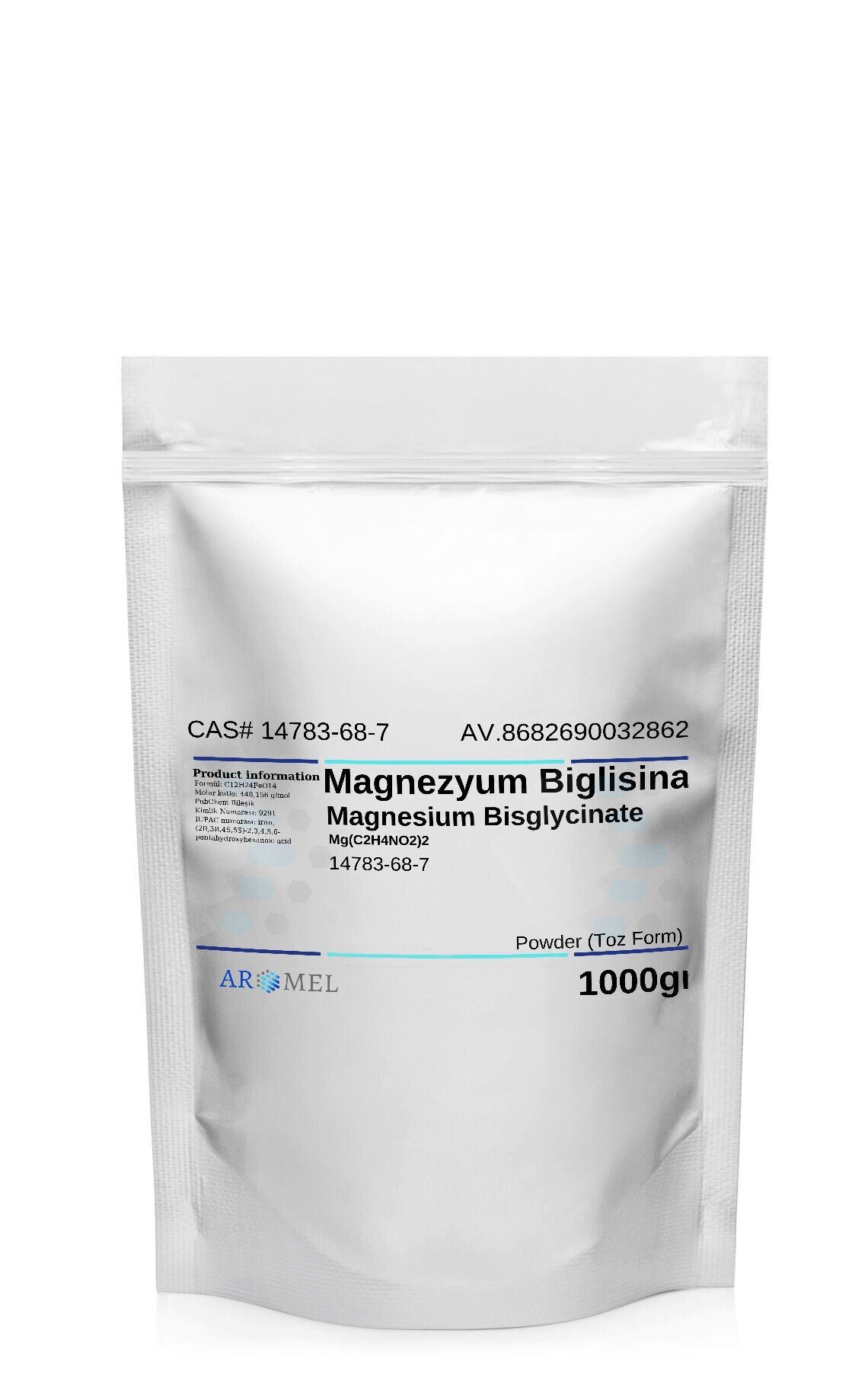 Aromel Magnezyum Biglisinat | 1 Kg | ‎Magnesium Bisglycinate