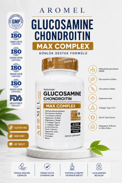 Aromel Glukozamin Kondroitin Msm, Max Complex | 60 Tablet | UK Formül, Boswellia,Bromelain,Oleuropein