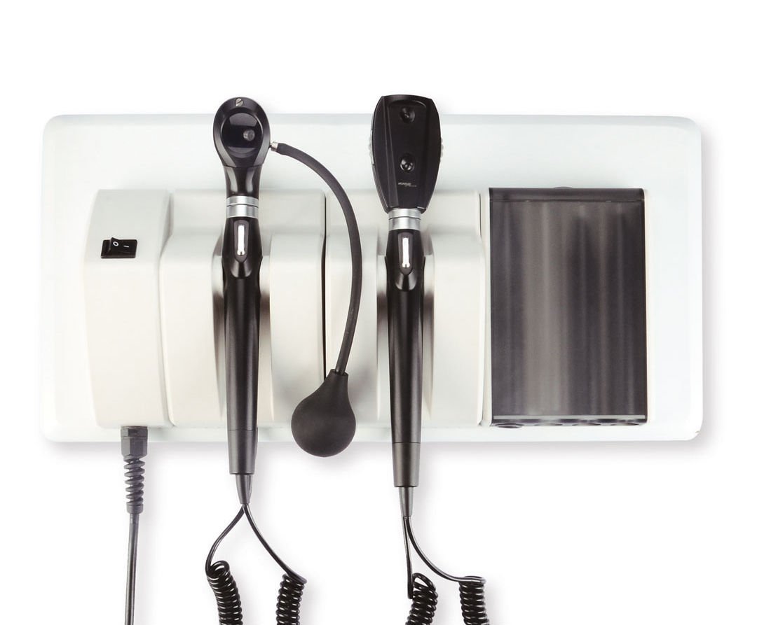 Honsun Duvar Tipi Otoskop Oftalmaskop set | Duvara monte Otoskop Oftalmaskop HS-S400