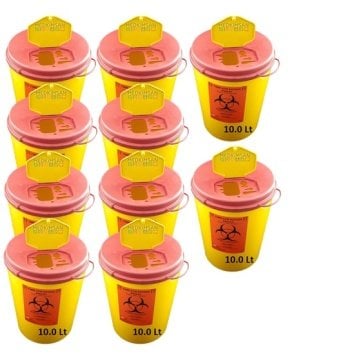 Tıbbi Atık Kovası 10.0 Lt 10 Adet, Tıbbi Atık Kutusu 10.0 Lt 10 Adet
