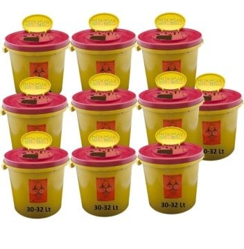 Tıbbi Atık Kovası 30-32 Lt 10 Adet, Tıbbi Atık Kutusu 30-32 Lt 10 Adet