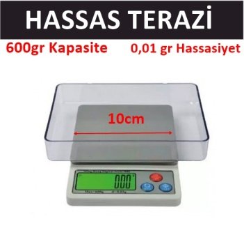 Hassas Terazi, 600gr/0.01gr Laboratuvar, Mutfak Terazisi MH-888 Model