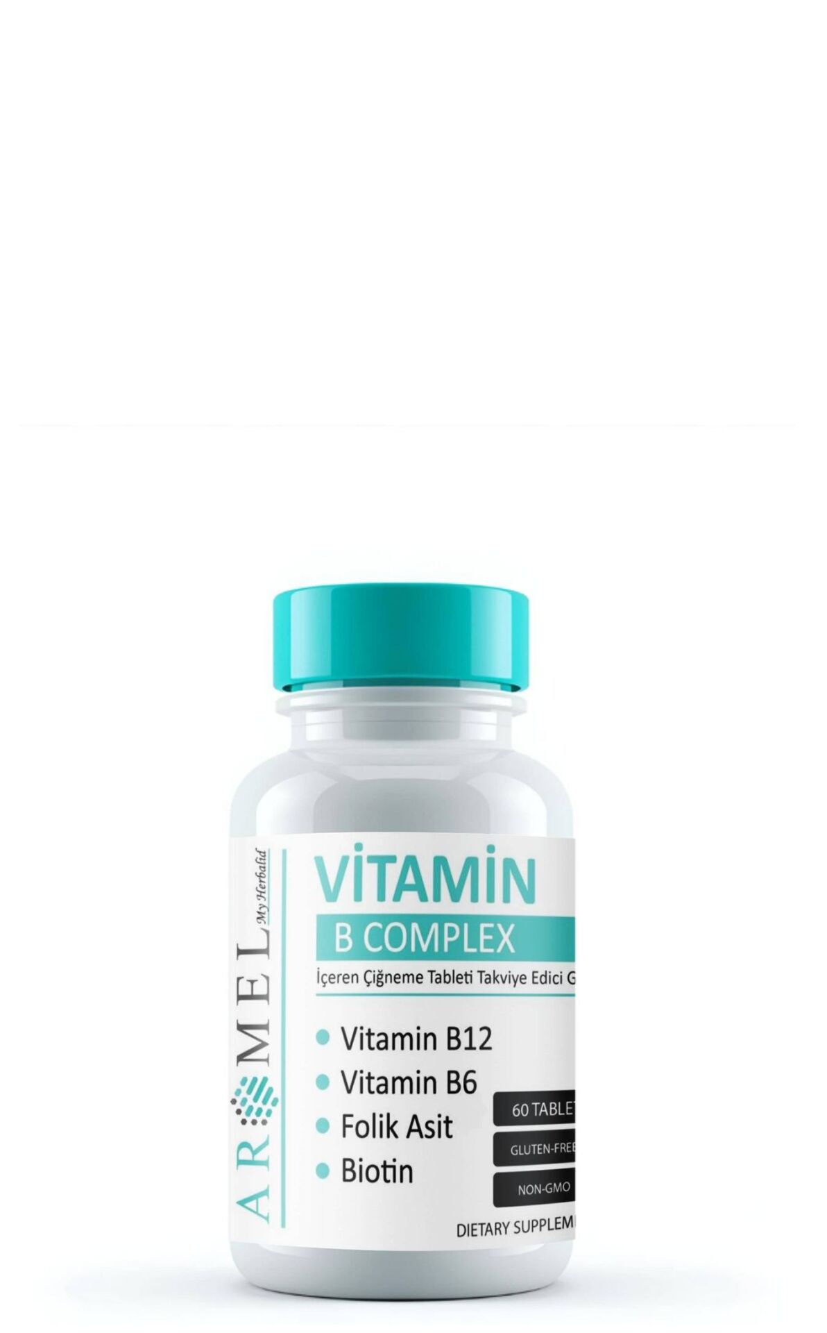 Aromel Vitamin B Complex 60 Tablet  | Vitamin B12, B6 , Folik asit , Biotin içeren Çiğneme tableti