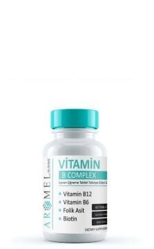 Aromel Vitamin B Complex 60 Tablet  | Vitamin B12, B6 , Folik asit , Biotin içeren Çiğneme tableti