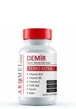 Aromel Demir Kapsül 60 Adet  | Demir, Bakır, Folik Asit içeren Takviye Edici Gıda