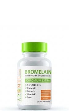 Aromel Bromelain Kapsül 60 Adet  | Bromelain, Krom, Kuersetin içeren Takviye Edici Gıda