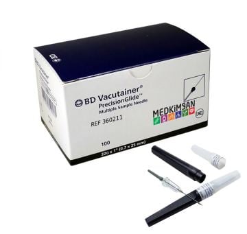 100 Adet Siyah Kan Alma igne Ucu 22G | PrecisionGlide | Bd 360211 22Gx1.5'' (0.7x38 mm)