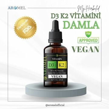 D3 K2 Vitamini  | Damlalıklı Kapak | D3 1000 IU + 200 mcg K2 Mix ,FDA