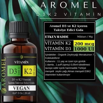 D3 K2 Vitamini  | Oral Sprey | D3 1000 IU + 200 mcg K2 Mix ,FDA