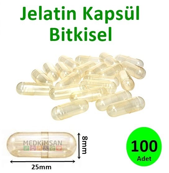 Bitkisel Jelatin Kapsül 100 Adet Ebat #00
