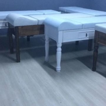 Ahşap Muayene Masası | ÇEKMECELİ | Torna Ayaklı Muayene Sedyesi