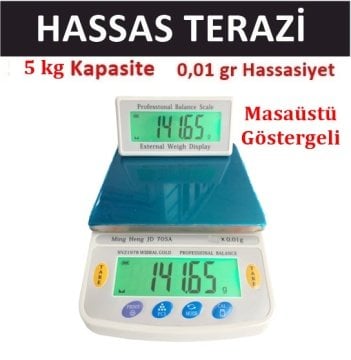 Masa Üstü Hassas Terazi, 5kg/0.01gr Laboratuvar  Terazisi Elektronik 705A Model