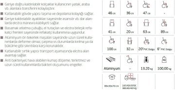 Golfi G605 Alüminyum Tekerlekli Sandalye Hafif Tekerlekli Sandalye