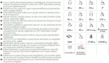 Golfi 4 G124 Multi-fonksiyonel Yatabilen Tekerlekli Sandalye