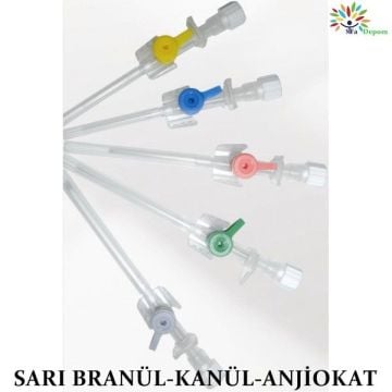 Sarı Branül-Kanül-Anjiokat  100 adet
