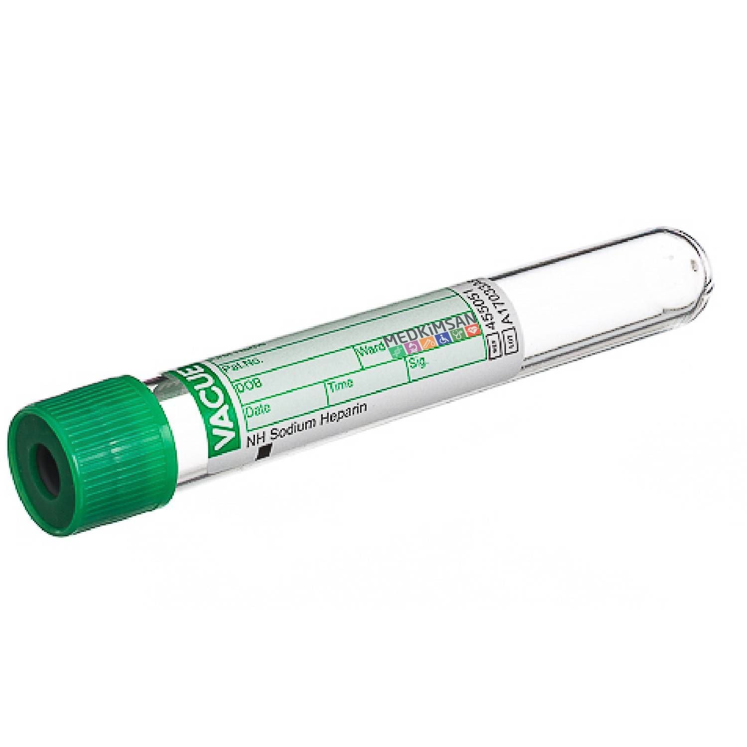 50 Adet Sodyum Heparinli Tüp | 9 mL | Vacuette 455051