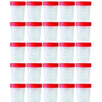 Numune Kabı 250 ml | 25 Adet | Steril Poşetli Numune Saklama Kabı