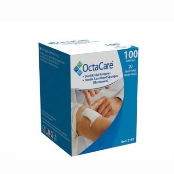 Octacare Steril Emici Kompres Gazlı Bez 7,5x7,5cm 100 Adet Spanç