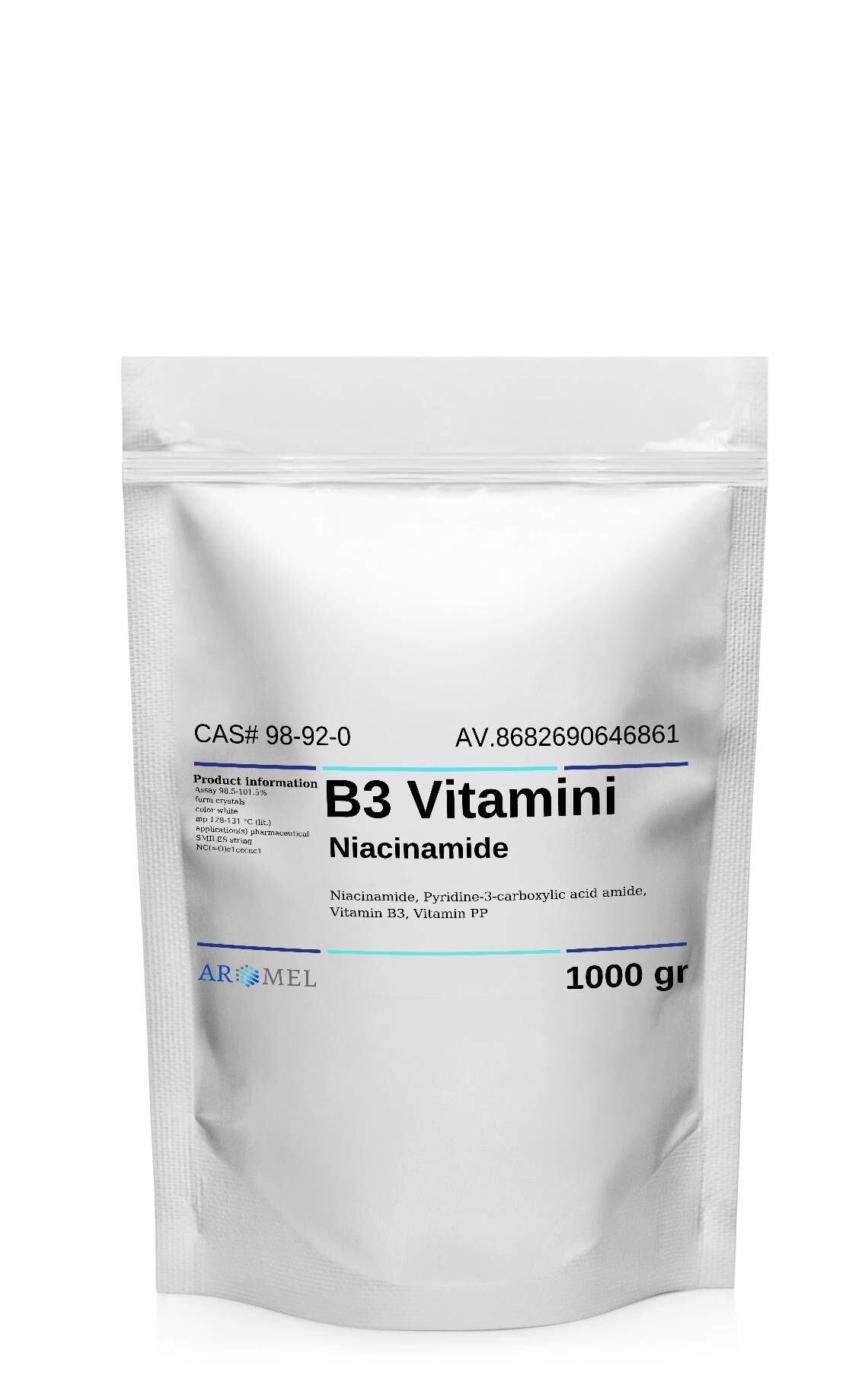 Aromel B3 Vitamini Niyasin | 1 Kg | Niacinamid Form