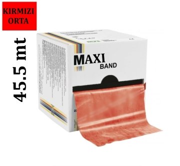 Maxi Band Pilates Bandı 45.5mt | Egzersiz Bandı | Kırmızı/Orta