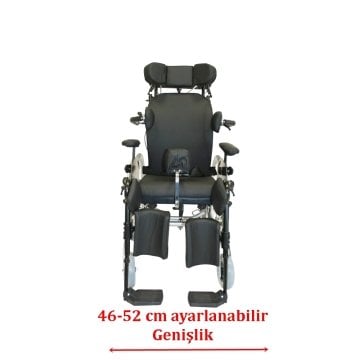 P130 | Yatabilen Tekerlekli Sandalye 46-52cm